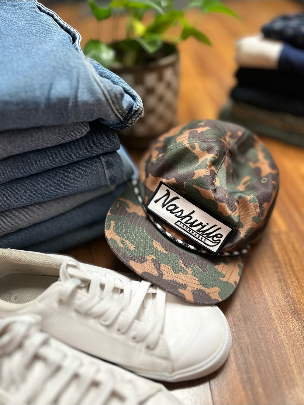 The Nash Collection "Nashville Tennessee" Camo Rope Snapback Hat OFA